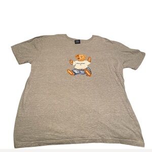 Vintage Mens T-Shirt 90's Sitting Bear Grey Size L